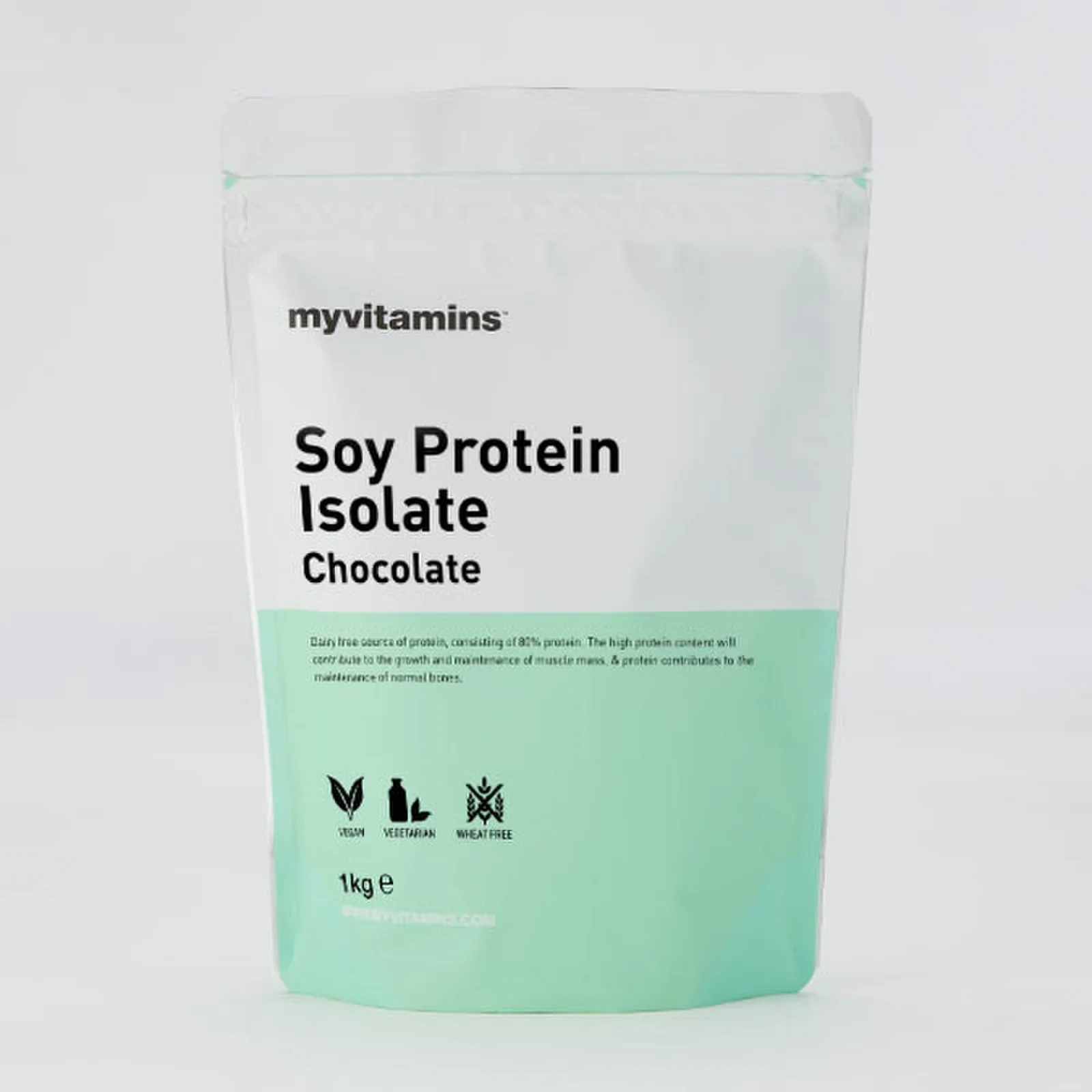 Aislado de Proteína de Soja Myvitamins - 1KG - Bolsa - Chocolate Imagen 1