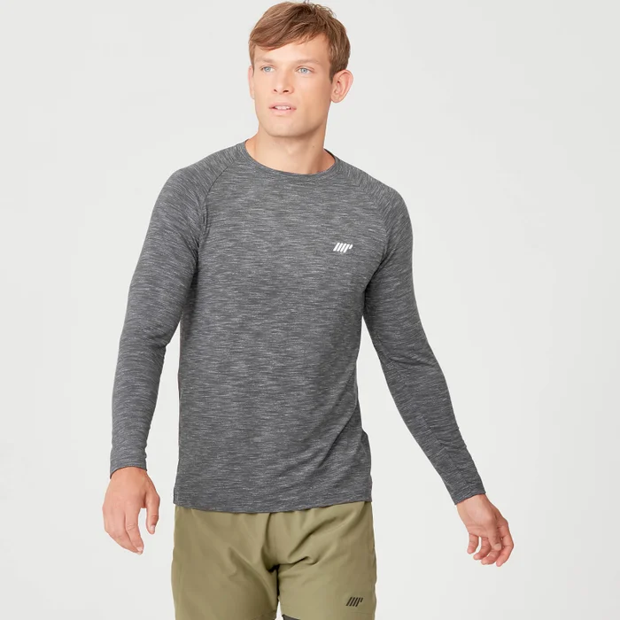 Camiseta de Manga Larga Performance - Negro/Gris