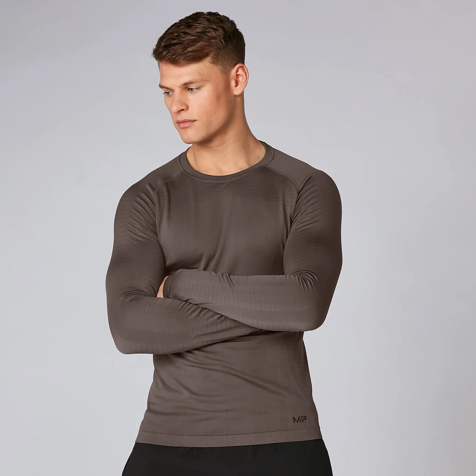 MP Men's Elite Seamless Long Sleeve Top - Driftwood - XS Imagen 1