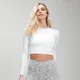 Top corto de manga larga y sin costuras Shape Ultra para mujer - Blanco