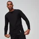 Camiseta de manga larga y cuello redondo clásico Luxe para hombre de MP - Negro