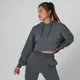 Sudadera Corta con Capucha Washed - Gris