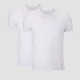 Camiseta con cuello en V Classic Luxe para hombre - Blanco/Blanco (pack de 2)