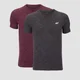 Camiseta Performance (Pack de 2) - Burdeos y Gris Pardo