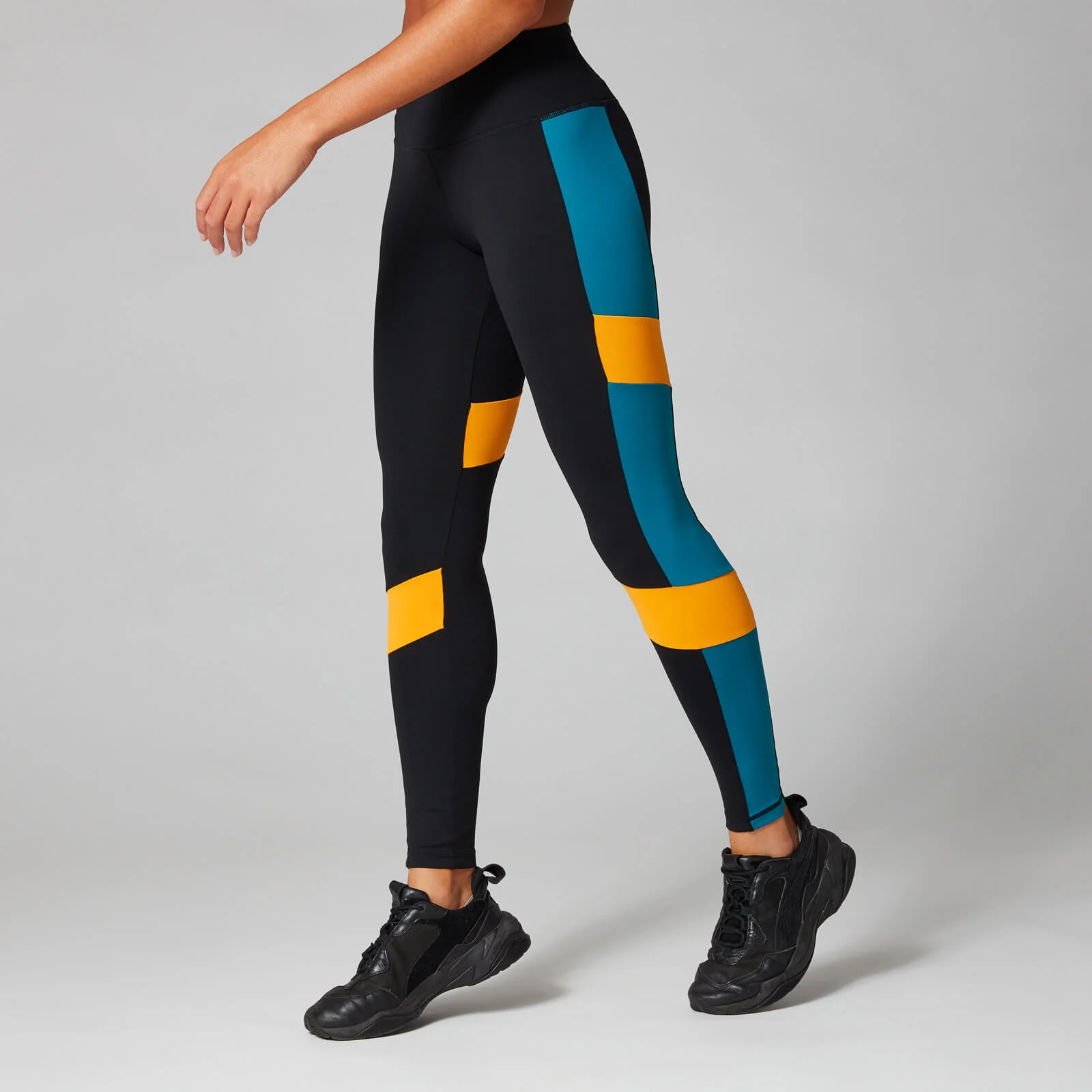 Mallas Power Colour Block - Black/Danger - XS Imagen 1