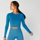 Top Corto Sin Costuras Shape - Azul