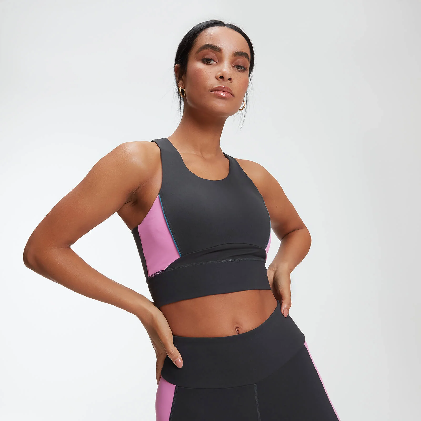 MP Women's Power Longline Crop Top - Slate - XS Imagen 1