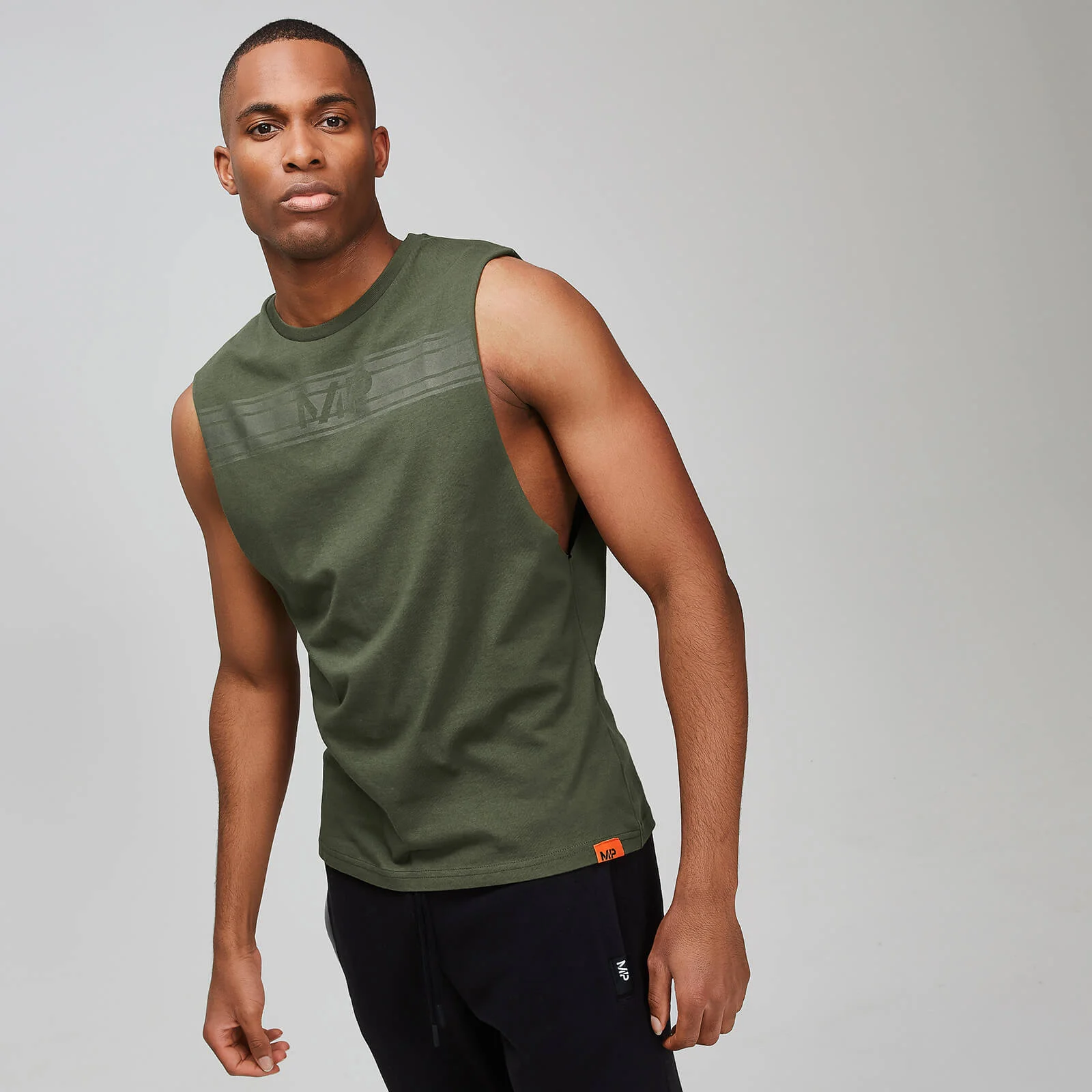 MP Men's Rest Day Drop Armhole Tank Top - Army Green - XS Imagen 1