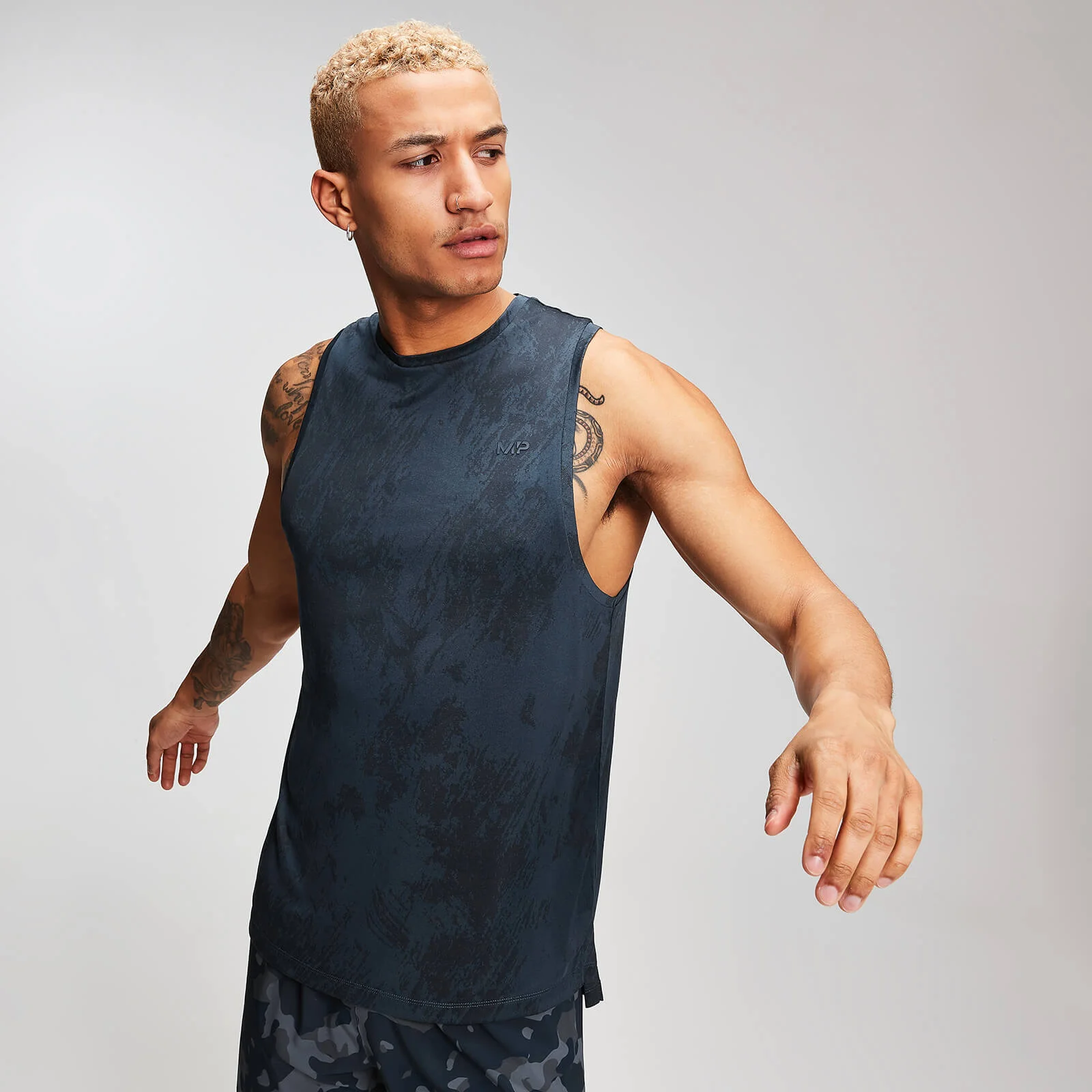 Camiseta Sin Mangas Training Distressed - Azul Oscuro - XS Imagen 1
