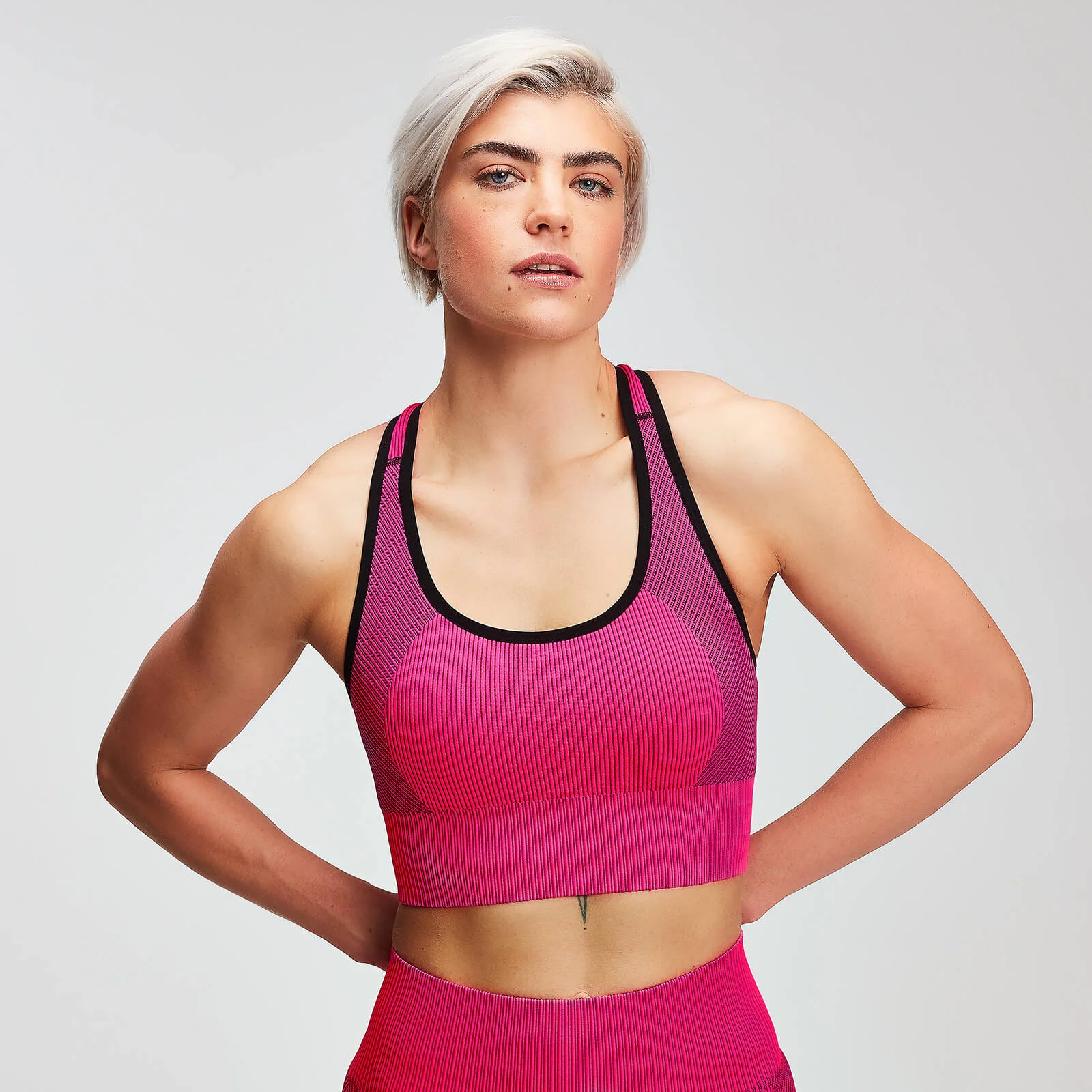 Sujetador Deportivo Sin Costuras Contrast - Rosa - XS Imagen 1