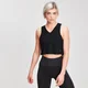 Crop Top Ribbed V - Negro