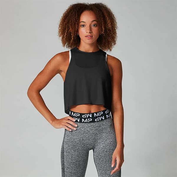 Top corto sin mangas Reach para mujer de MP - Negro - XS Imagen 1