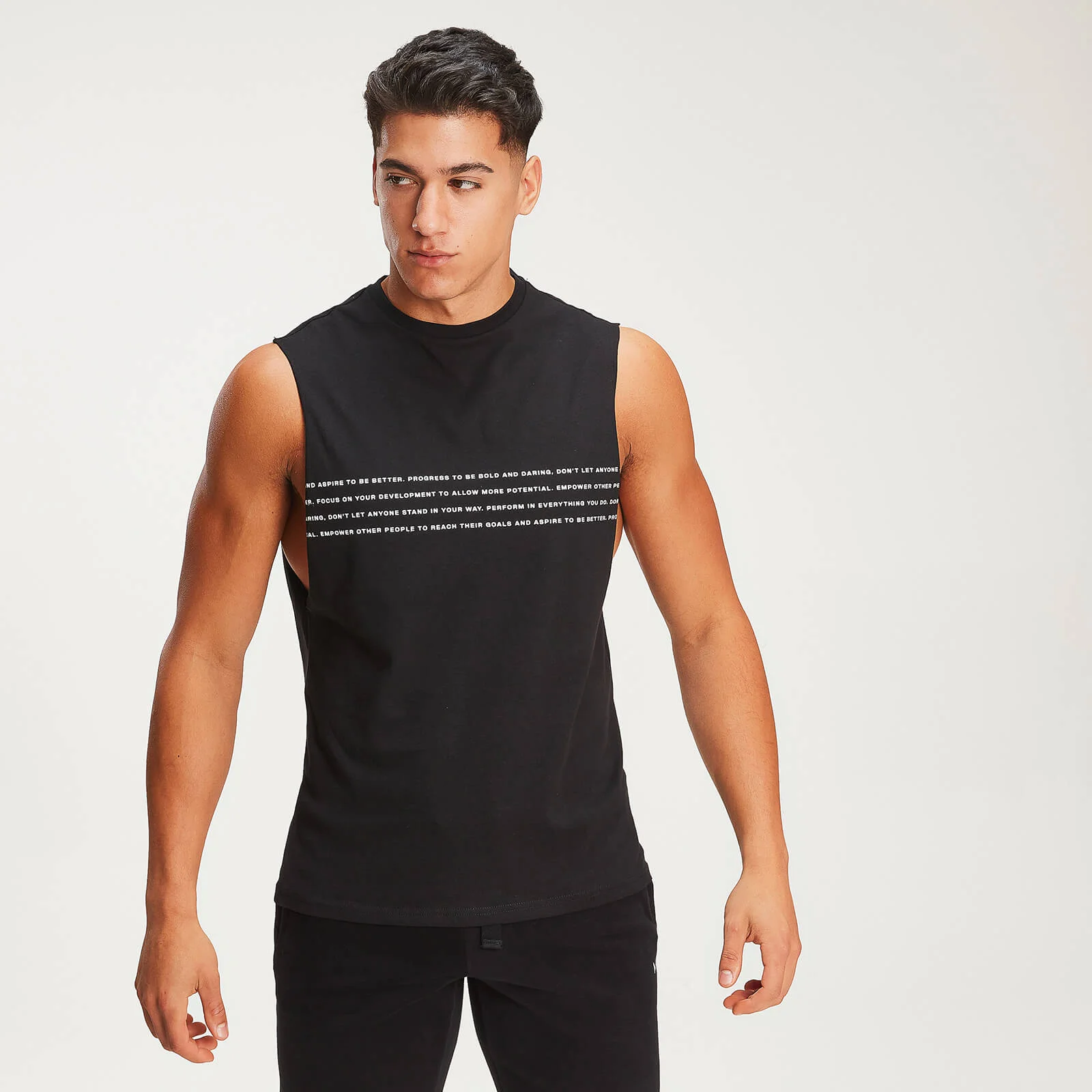 Camiseta Sin Mangas y Sisas Caídas Rest Day Slogan - Negro - XS Imagen 1