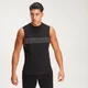 Camiseta Sin Mangas y Sisas Caídas Rest Day Slogan - Negro