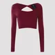 Top de Manga Larga Power Mesh - Oxblood