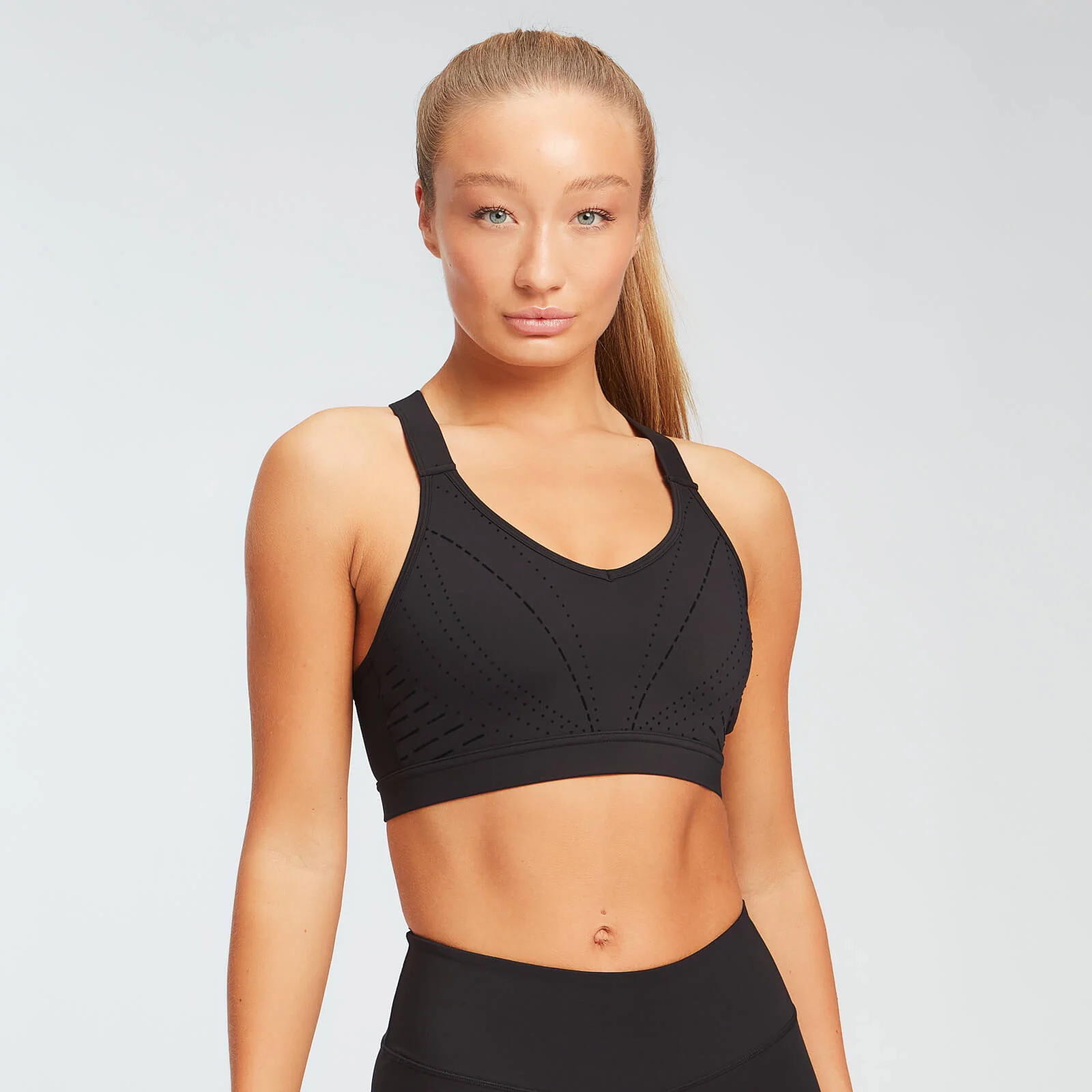 Sujetador con superposición Geo Print para mujer - Negro - XS Imagen 1