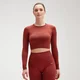 Top corto de manga larga y sin costuras Shape Ultra para mujer - Burnt Red