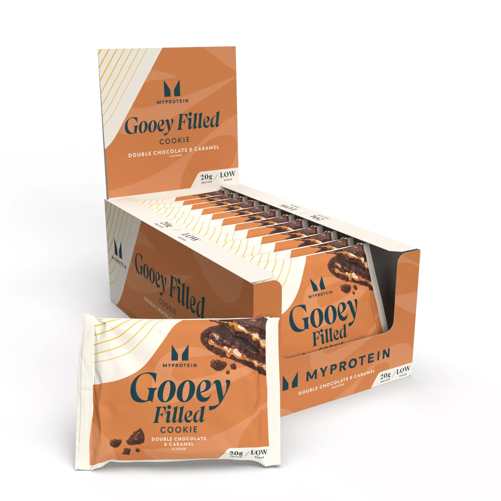 Cookie Proteica al Horno - 12 x 75g - Double Chocolate and Caramel (Gooey Filled) Imagen 1