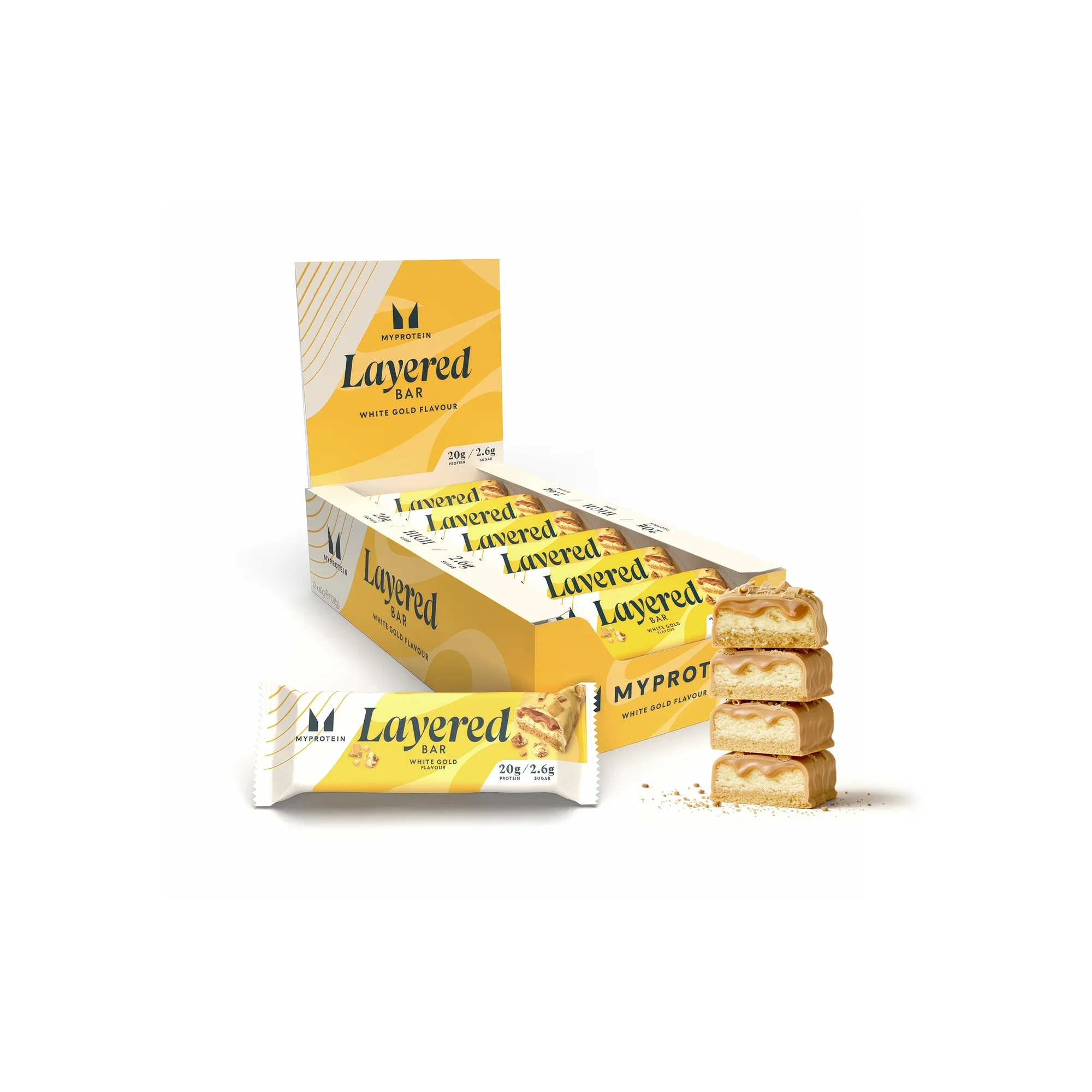 Barrita proteica Layered - 12 x 60g - White Gold Imagen 1