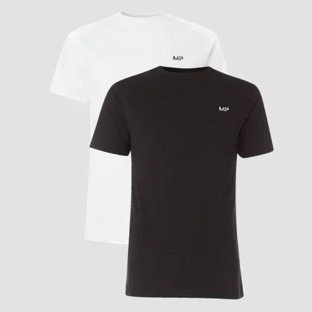 Camiseta de Manga Corta para Hombre Pack de 2 - Blanco/Negro