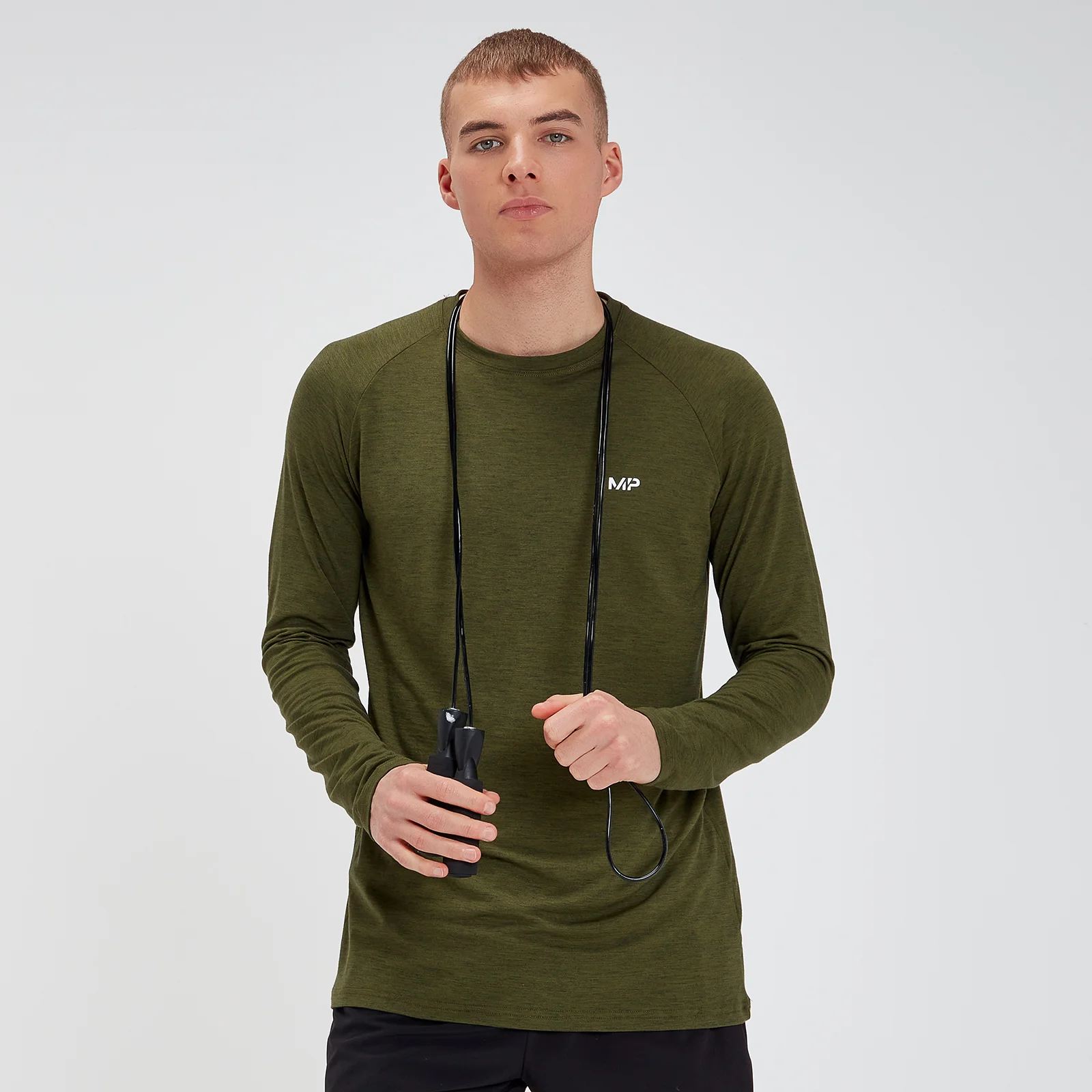 Camiseta de Manga Larga Performance - Verde Militar/Negro - XS Imagen 1