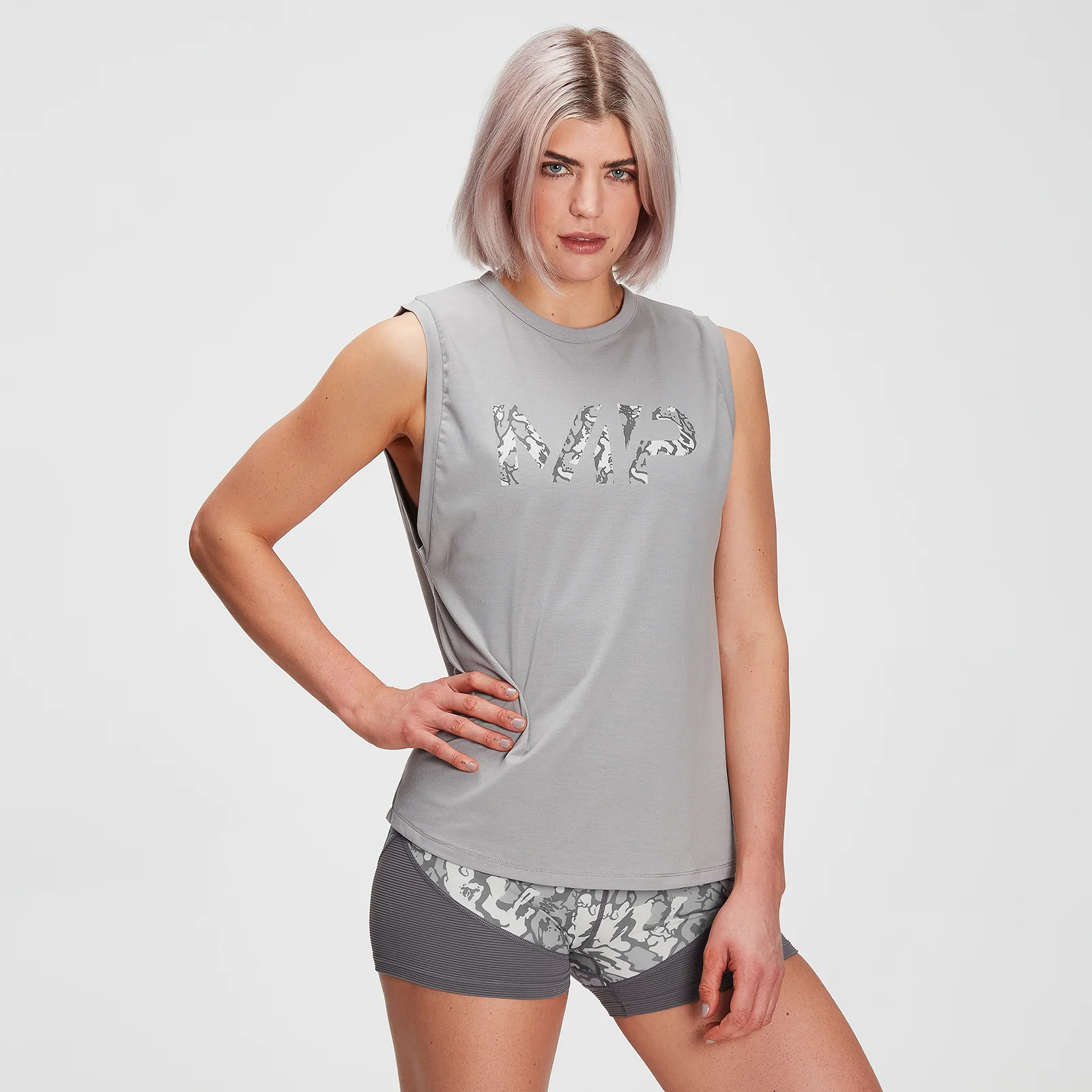 Camiseta sin mangas con sisas caídas drirelease® para mujer de MP - Gris tormenta - XXS Imagen 1