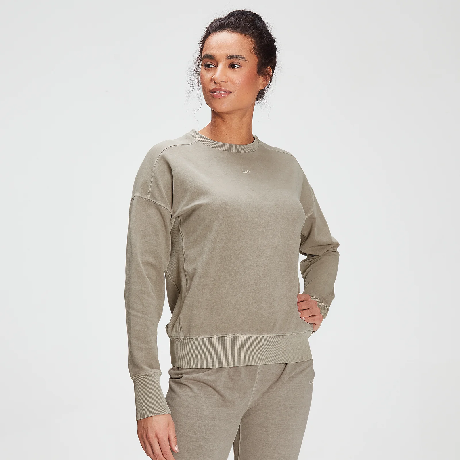 MP Women's Training Washed Crew Sweat - Taupe - XXS Imagen 1
