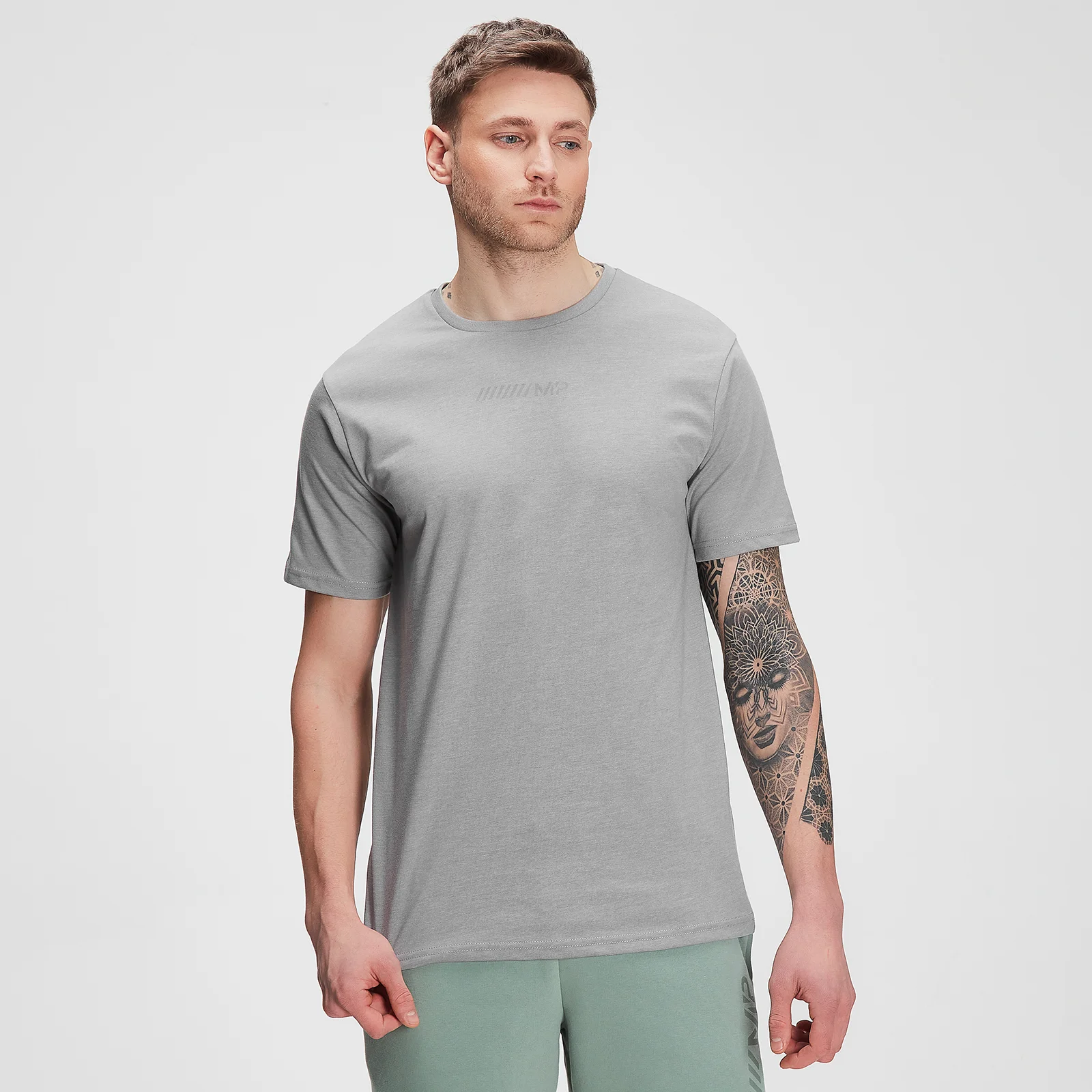 Camiseta de manga corta Tonal Graphic para hombre de MP - Gris tormenta jaspeado - XXS Imagen 1