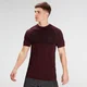 Camiseta de manga corta sin costuras Essentials para hombre de MP - Rojo oscuro lavado jaspeado