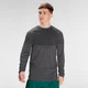 Camiseta de manga larga sin costuras Essentials para hombre de MP - Gris oscuro jaspeado