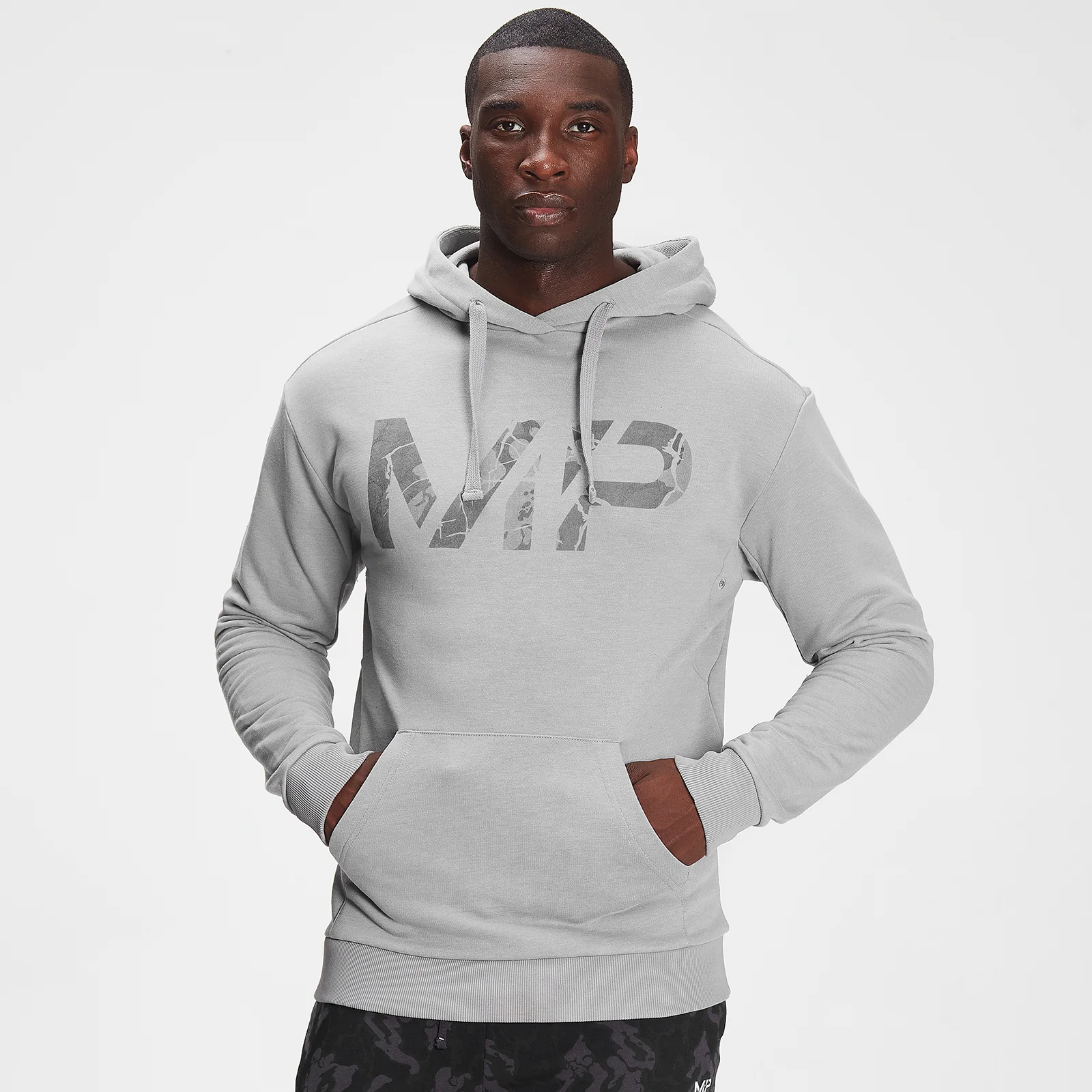 Sudadera con capucha con detalles de camuflaje Tonal Adapt para hombre de MP - Gris tormenta jaspeado - XXS Imagen 1
