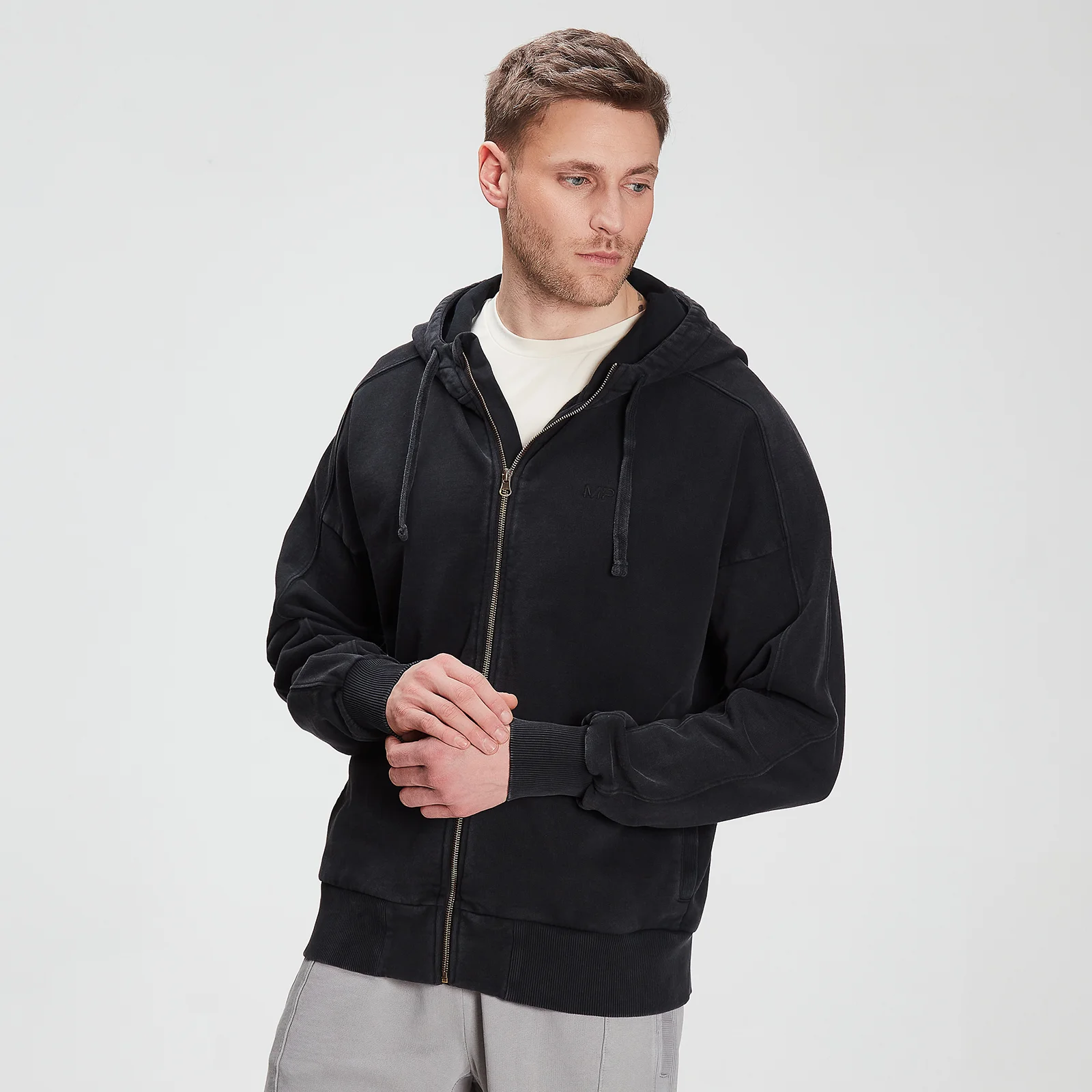 Sudadera de entrenamiento con cremallera para hombre - Negro - XXS Imagen 1