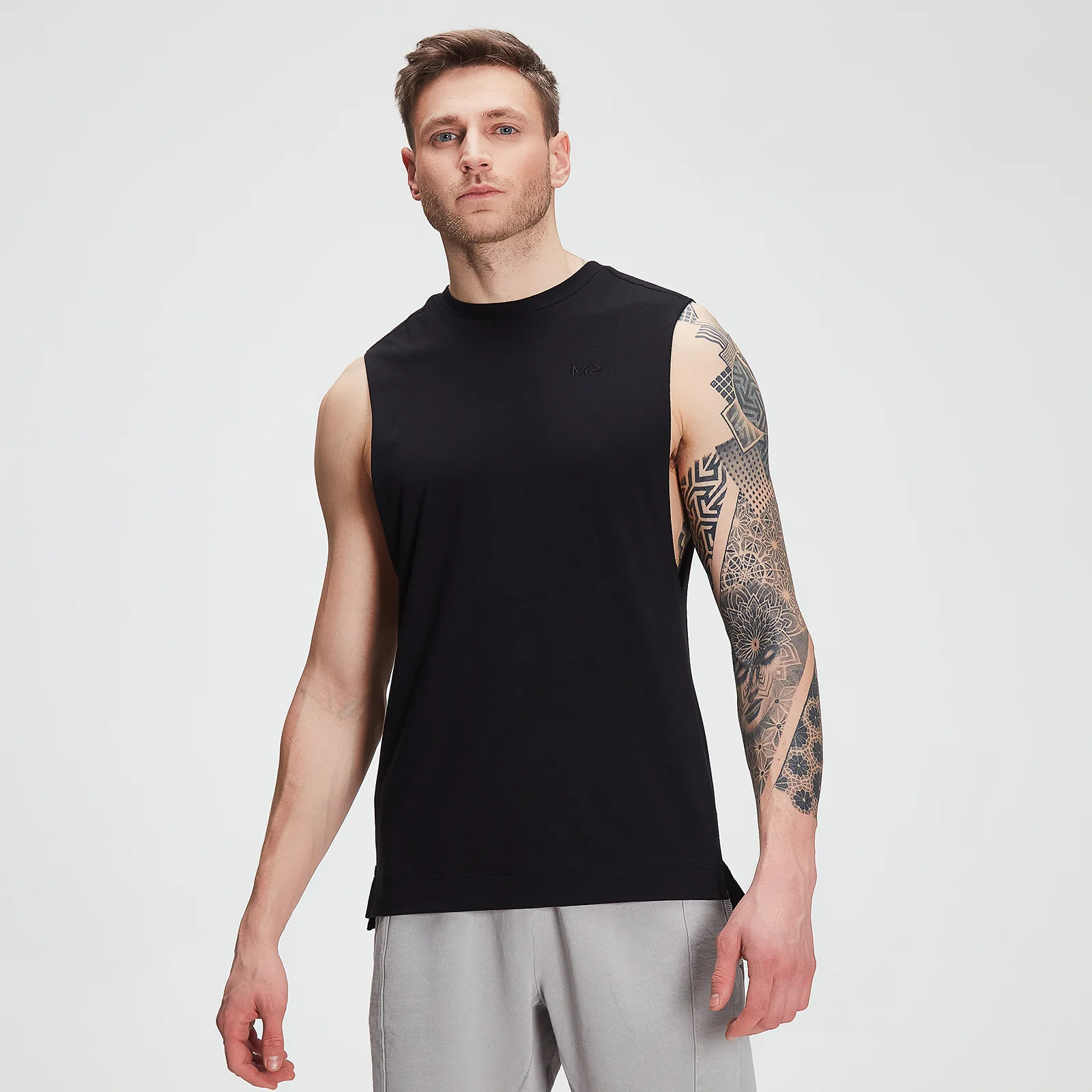 Camiseta de tirantes de entrenamiento drirelease® para hombre con sisa caída de MP - Negro - XXS Imagen 1