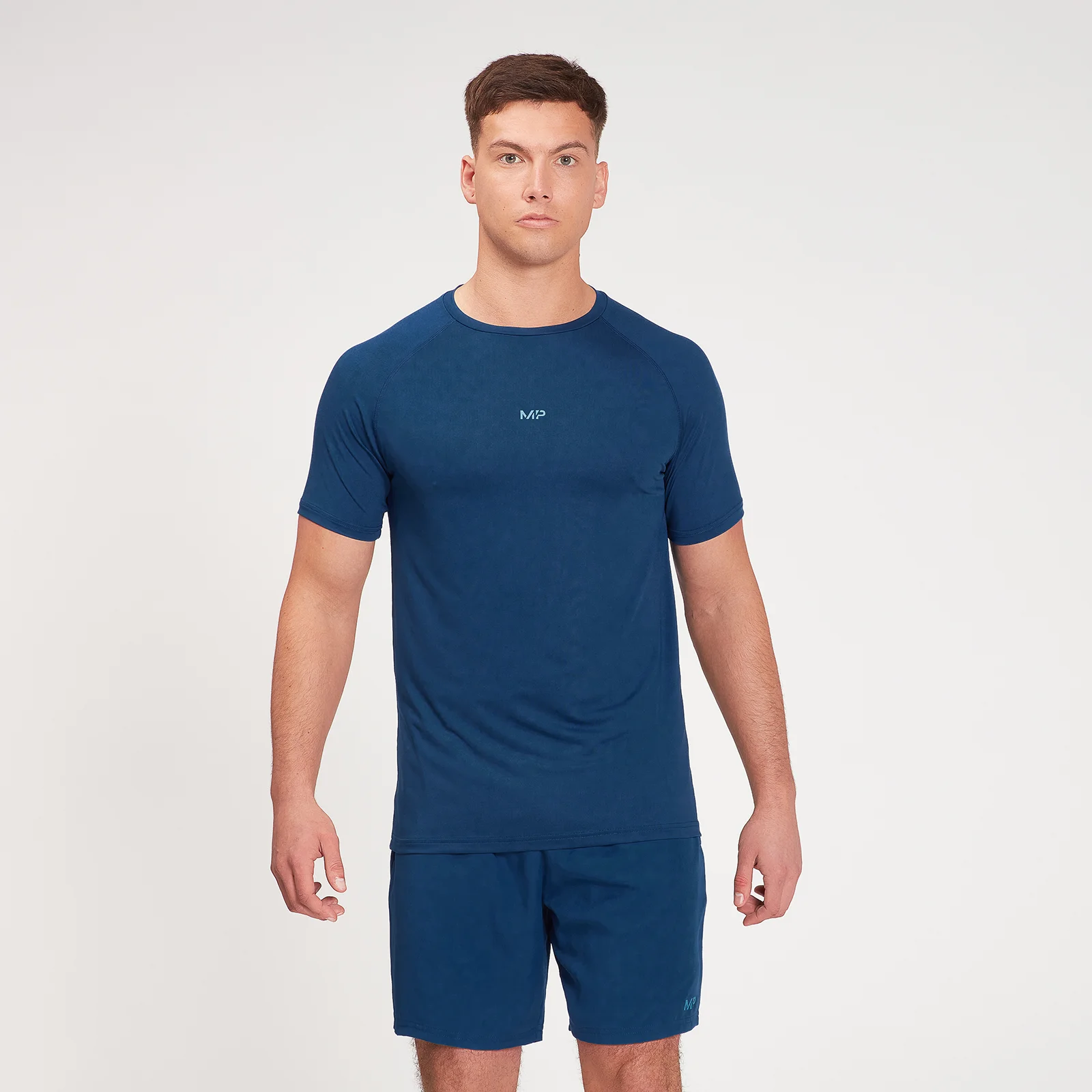 Camiseta de manga corta de entrenamiento Fade Graphic para hombre de MP - Azul oscuro - XXS Imagen 1