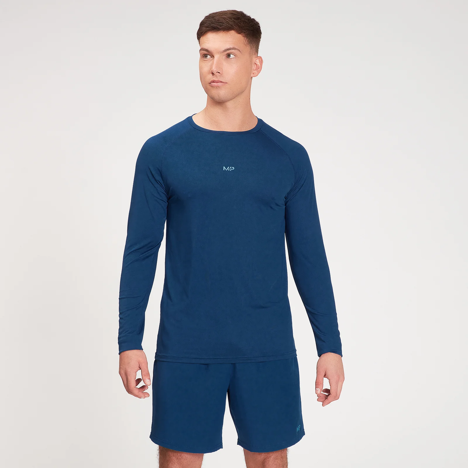 Camiseta de manga larga de entrenamiento Fade Graphic para hombre de MP - Azul oscuro - XXS Imagen 1