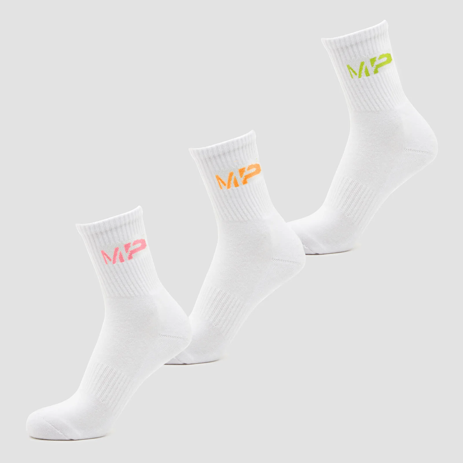 MP Men's Neon MP Logo Crew Socks (3 Pack) Orange/Lime/Rose - UK 6-8 Imagen 1