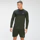 Camiseta de manga larga sin costuras para hombre de MP - Verde oscuro jaspeado