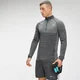 Camiseta sin costuras con cremallera de 1/4 Essentials para hombre de MP - Negro jaspeado