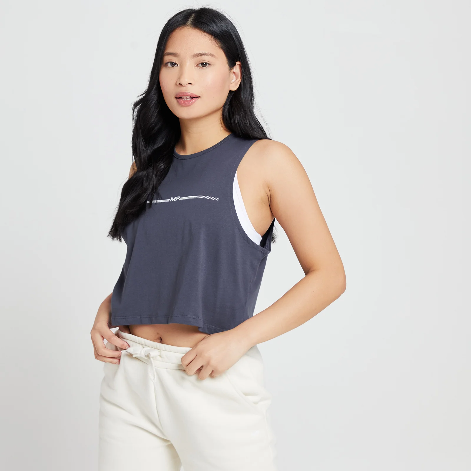 Camiseta de tirantes Reach con miniestampado de marca para mujer de MP - Grafito - XXS Imagen 1