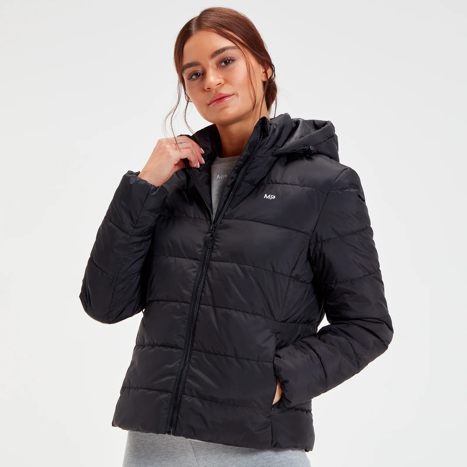 Plumífero con capucha ligero y plegable para mujer de MP - Negro - XXS Imagen 1