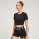 Camiseta corta de manga corta Curve para mujer de MP - Negro