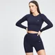 Top de manga larga y sin costuras Shape para mujer de MP - Azul marino