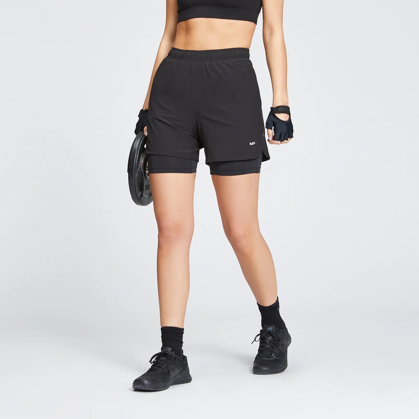 Pantalón corto de entrenamiento Essentials 2 en 1 para mujer de MP - Negro - XXS Imagen 1
