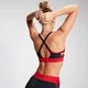 Sujetador deportivo convertible con bloques de color Engage para mujer de MP - Negro/Rojo