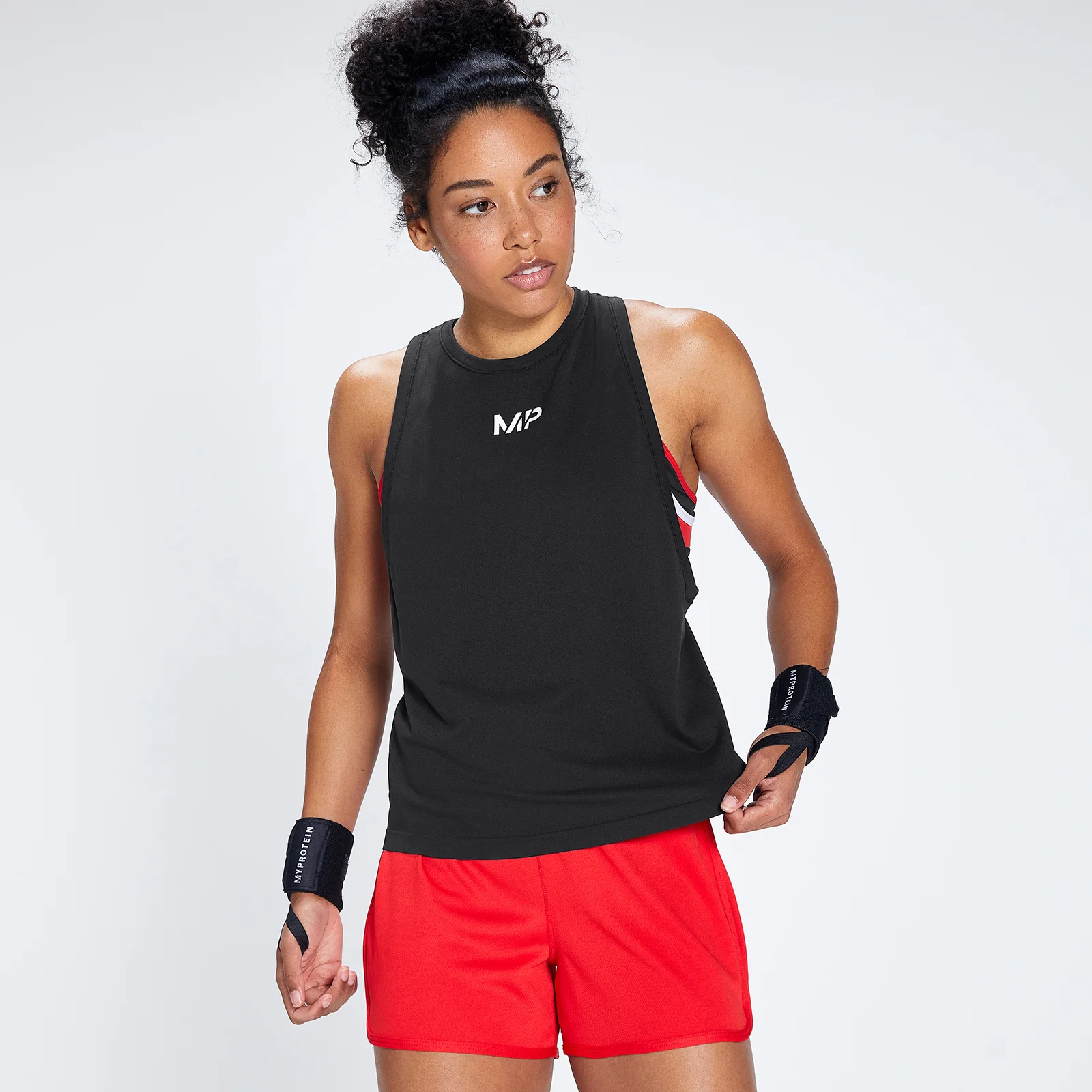 Camiseta de tirantes ligera sin costuras Engage para mujer de MP - Negro/Blanco - XXS Imagen 1