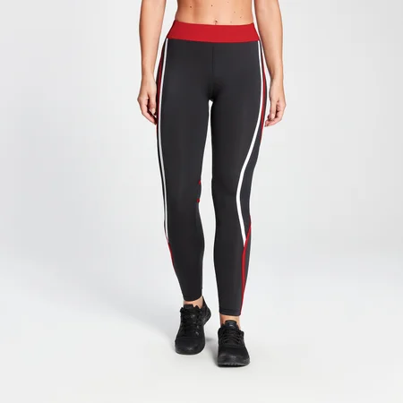 Mallas con bloques de color Engage para mujer de MP - Negro/Rojo
