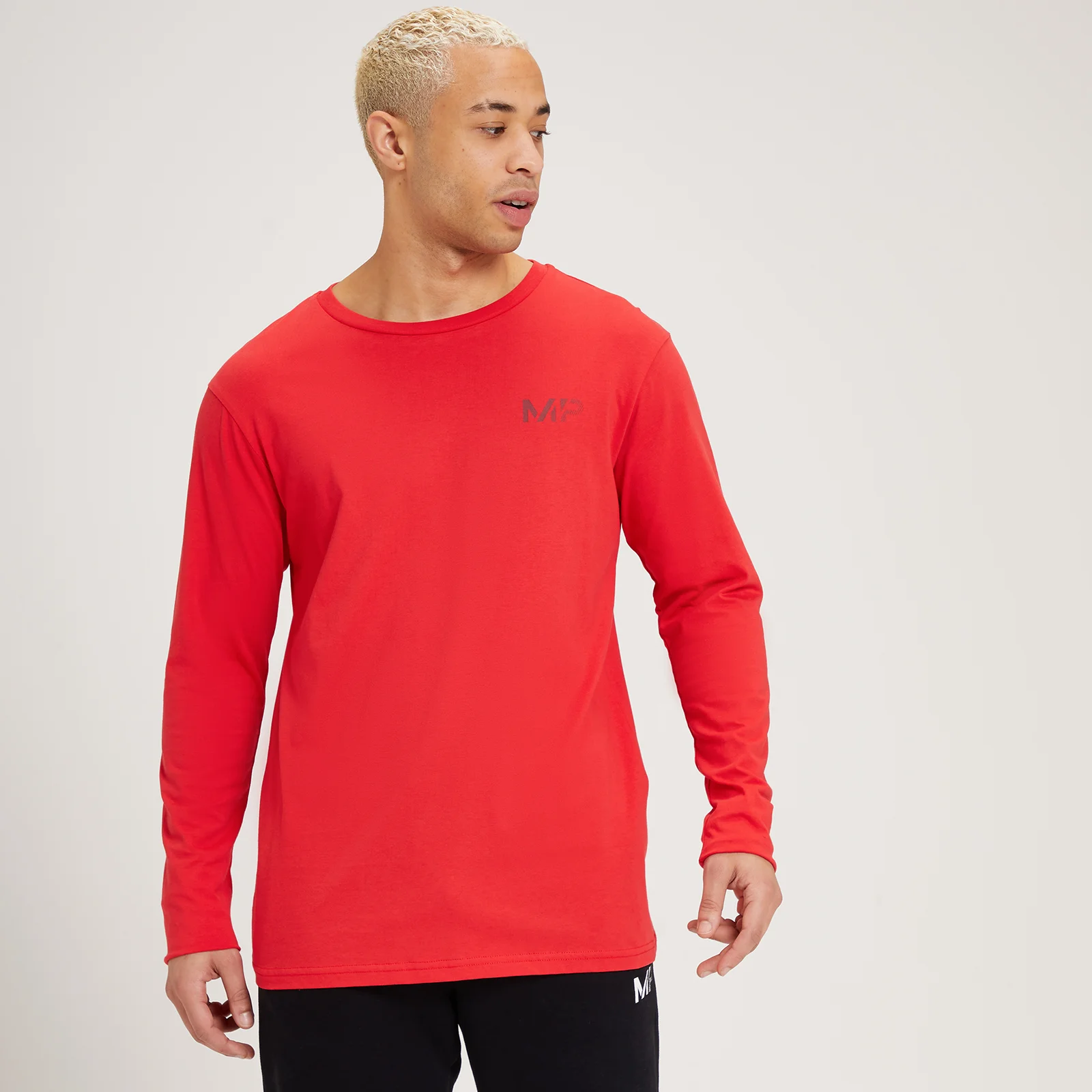Camiseta de manga larga con estampado gráfico gradual para hombre de MP - Rojo - XXS Imagen 1