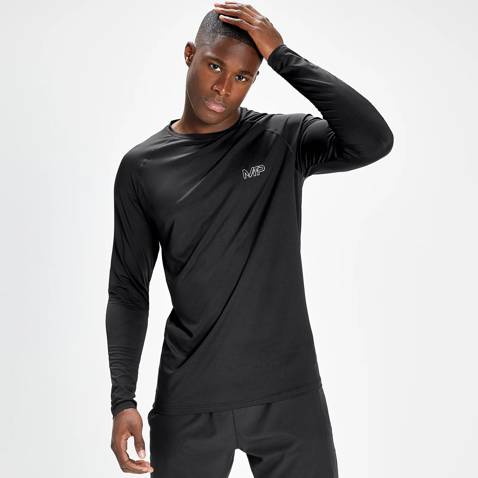 Camiseta de entrenamiento de manga larga con detalle gráfico Infinity Mark para hombre de MP - Negro - XXS Imagen 1