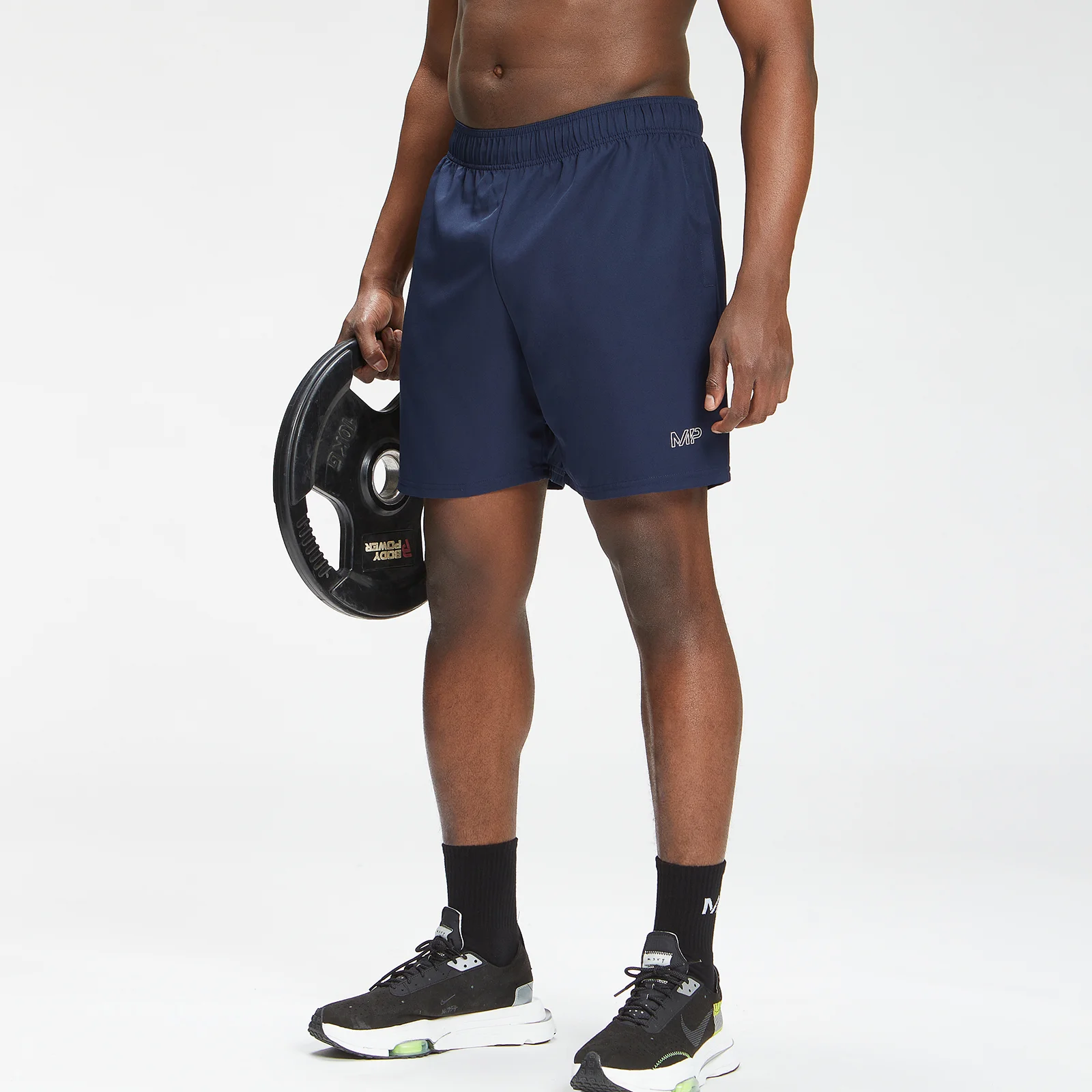Pantalón corto de entrenamiento con estampado de marca repetido para hombre de MP - Azul oscuro - XXS Imagen 1