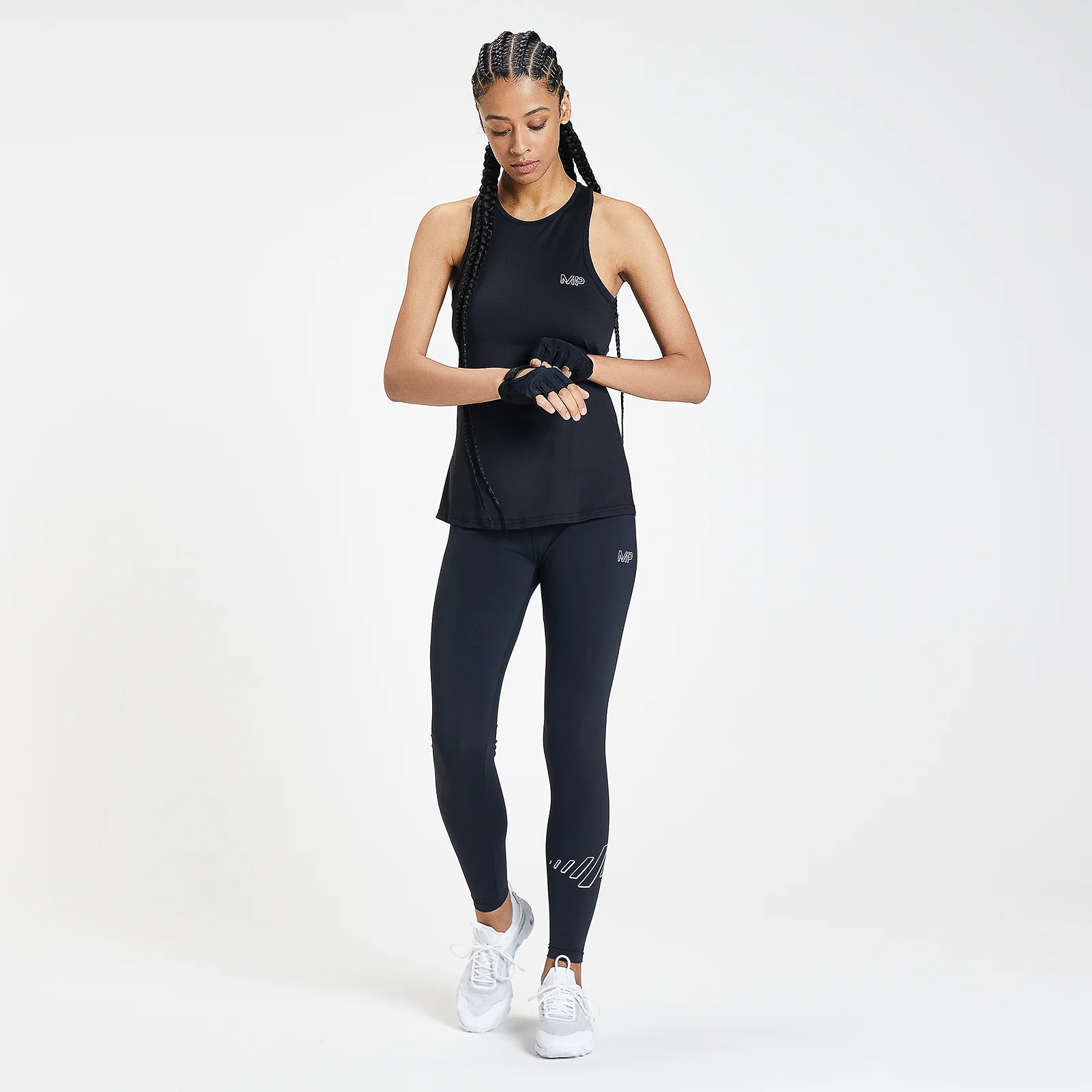 Top de entrenamiento con espalda nadadora Infinity Mark para mujer de MP - Negro - XXS Imagen 1